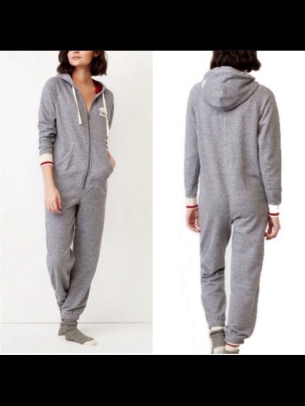 Roots Women’s Heather Gray Hooded One-Piece Jumpsuit